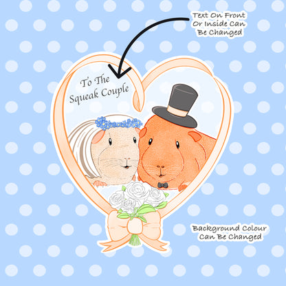 Squeak Couple Guinea Pig Wedding Card