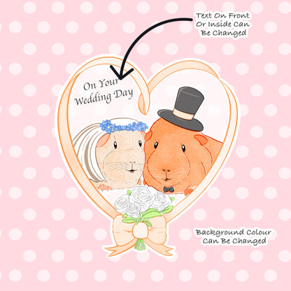 Squeak Couple Guinea Pig Wedding Card