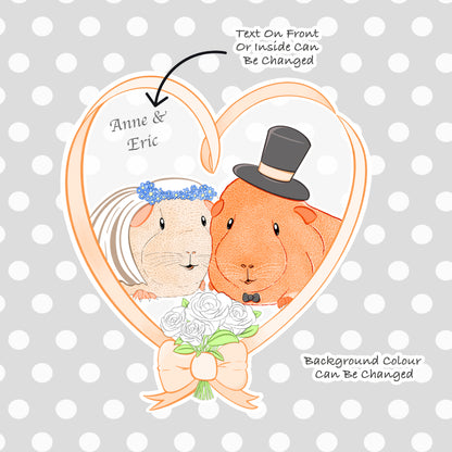 Squeak Couple Guinea Pig Wedding Card