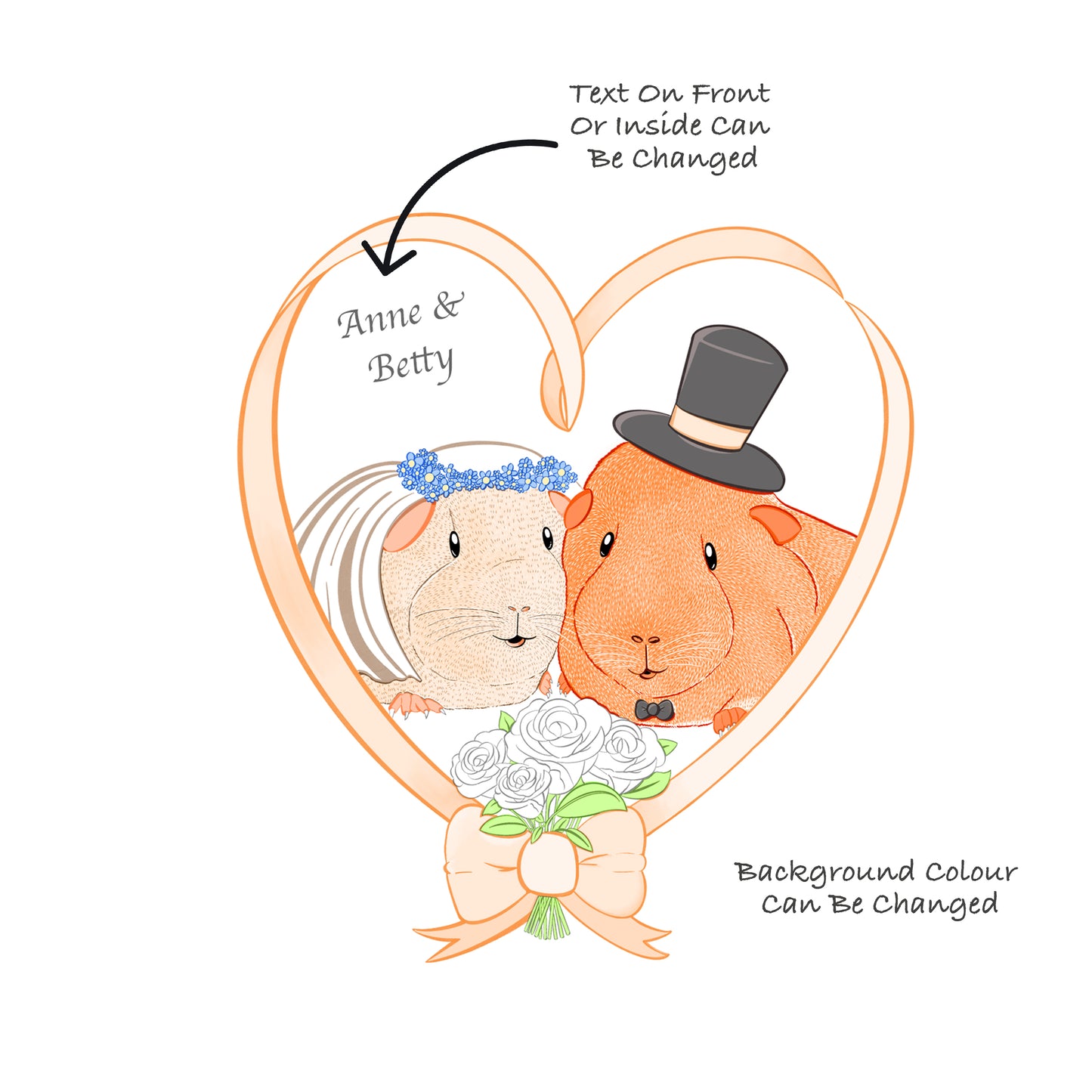 Squeak Couple Guinea Pig Wedding Card