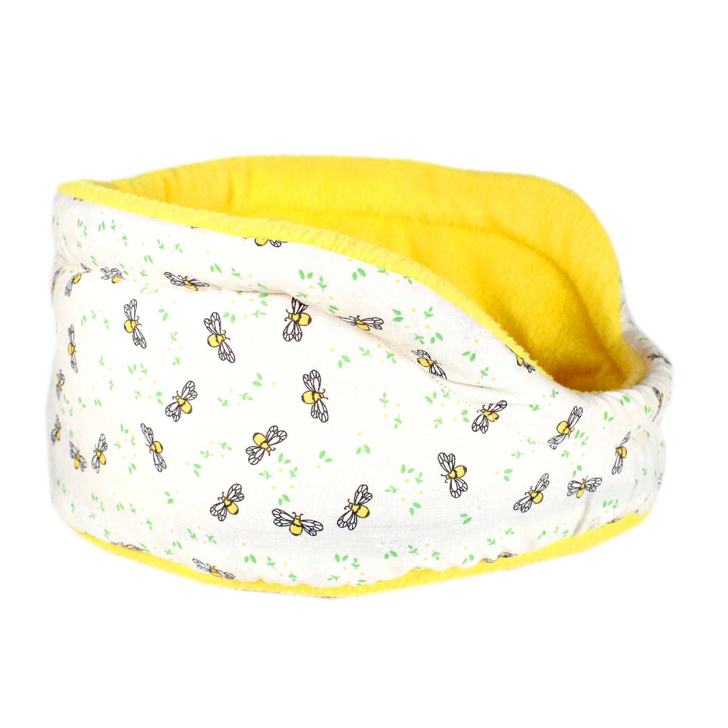 Yellow Bee Pattern Bed for Guinea Pigs, side view